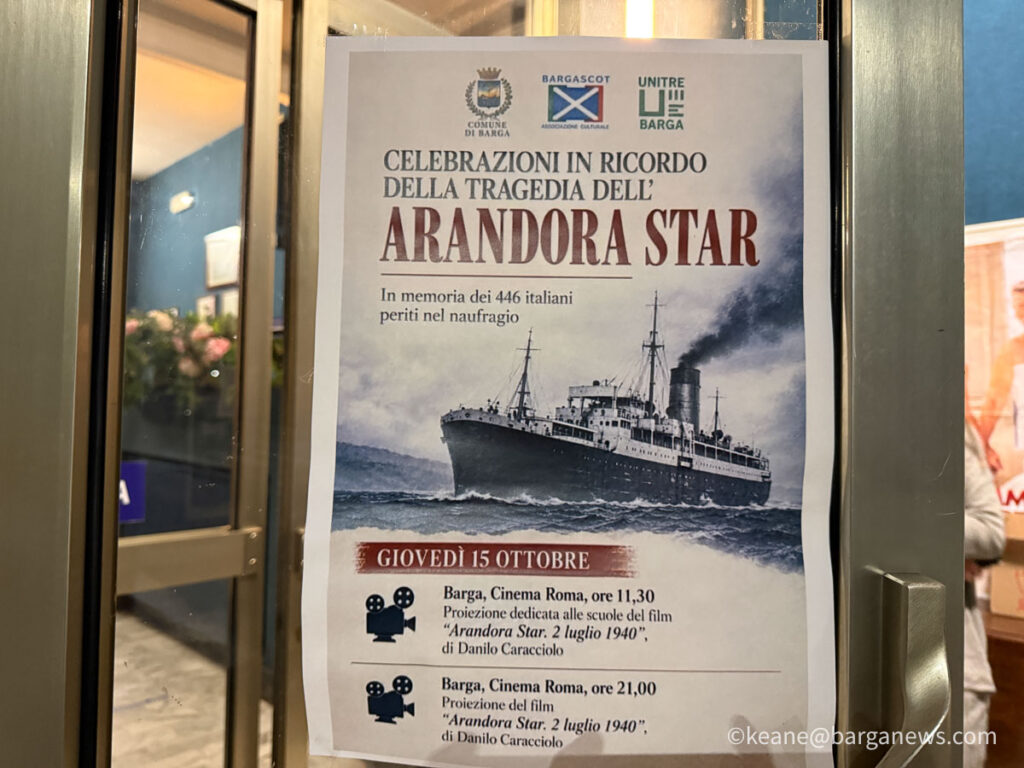 Arandora Star: Film Screening at Cinema Roma in Barga